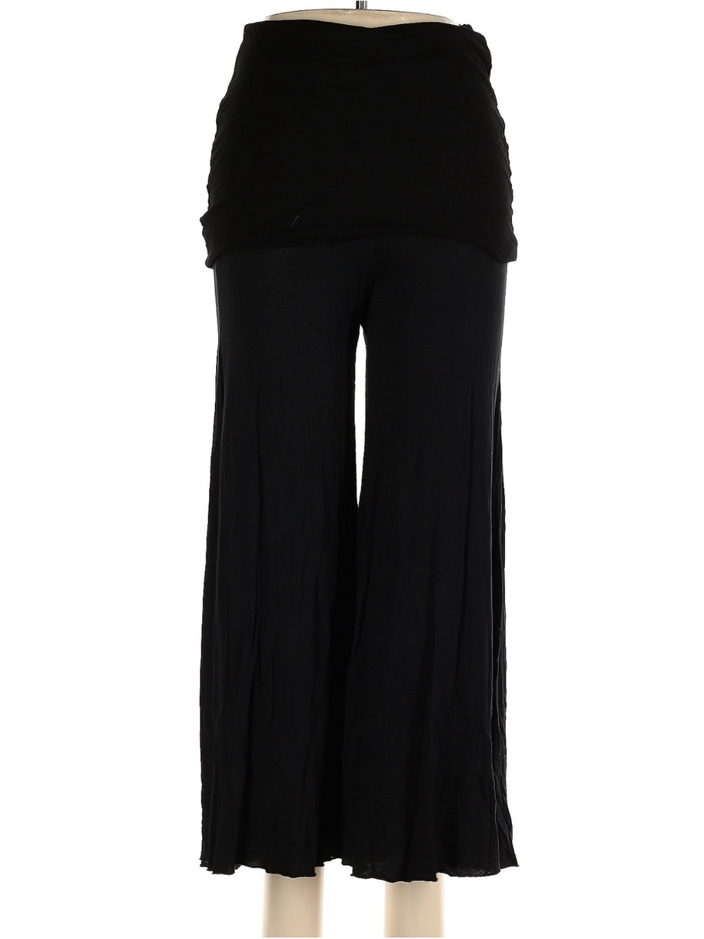 B By Donna M Black Cropped Palazzo Pants with Skirt - Medium